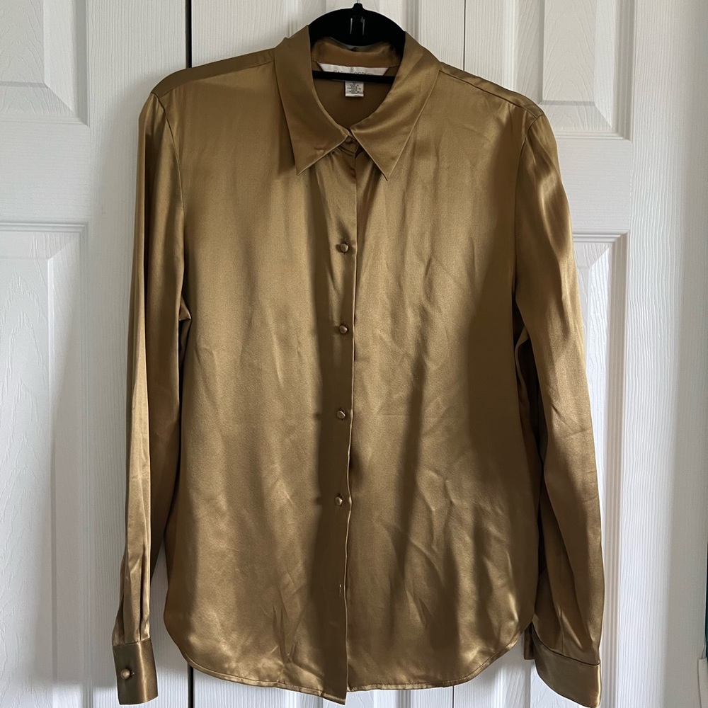 100% silk charmeuse blouse